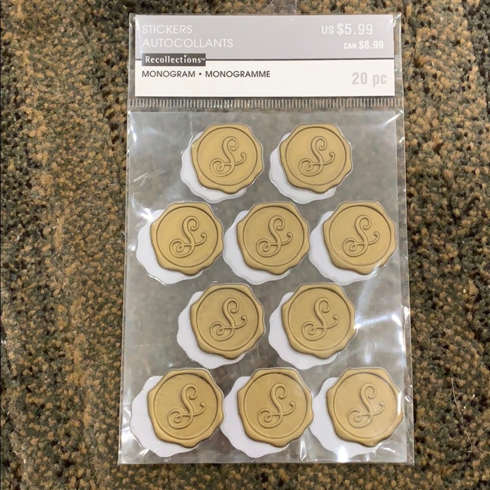 NWT | Letter S Stickers Monogram